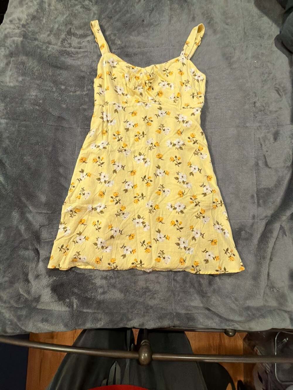 Old Navy Women's Yellow Floral Smocked Mini Dress Size M